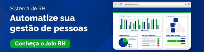 Fundo azul com uma tela de gráficos ao lado direito. No lado esquerdo está escrito "Sistema de RH, automatize sua gestão de pessoas"