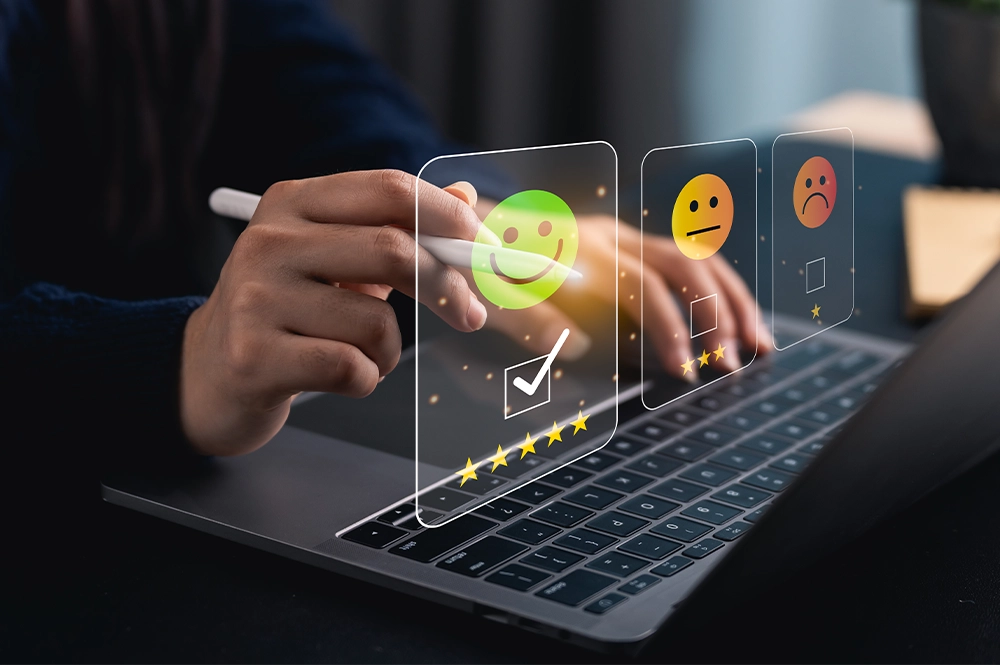 Avaliação de satisfação do cliente.